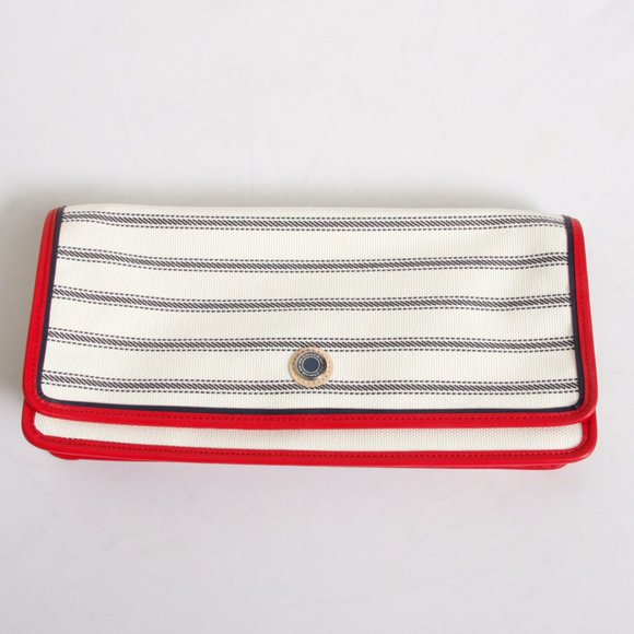 Coach Handbags - NEW Coach Saint James Striped Canvas Large Clutch